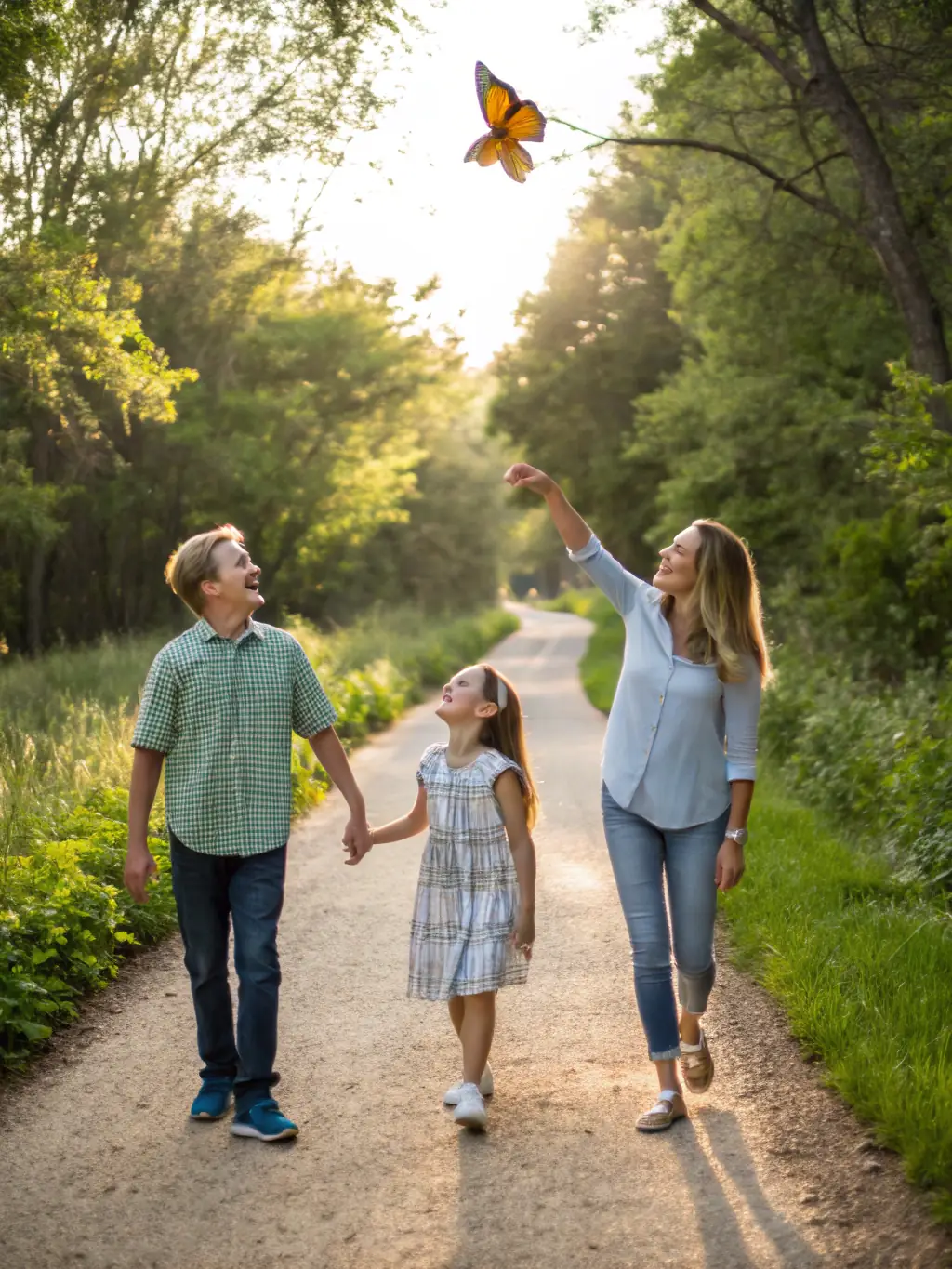A family hiking in the Galilee region, enjoying the natural beauty and scenic views of northern Israel.